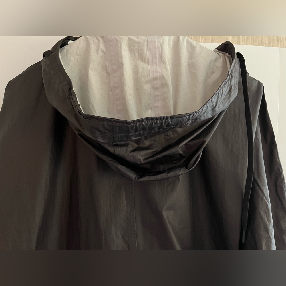 Zara Water&WindProof Unlined Coated Canvas Hooded Oversized Long Trench - Picture 4 of 16